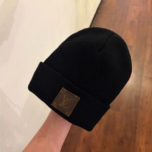 LV Patch Black Beanie